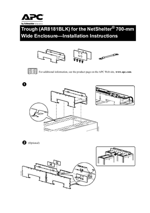 的映像 Trough (AR8181BLK) for the NetShelter 700-mm Wide Enclosure-Installation Instructions