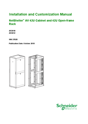 Imagem de NetShelter AV 42 U and 42 U Open-Frame Enclosures Unpacking, Installation, and Customization Manual