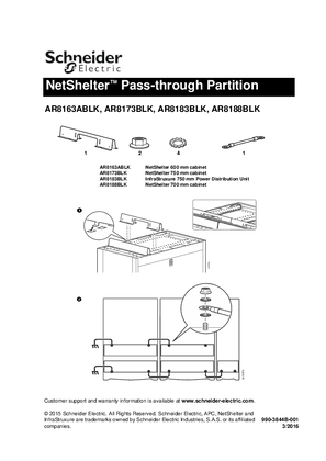 的映像 NetShelter Pass-Through Partition-Installation Instructions
