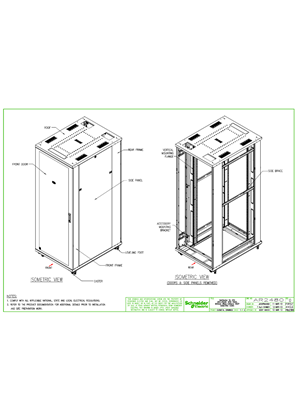 Ar2480 Netshelter Sv 42u 800mm Wide X 1060mm Deep With Sides Enclosure Schneider Electric