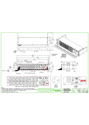 Imagen de AP7811B - Rack PDU, Metered, 2U, 30A, 208V, (12)C13 & (4)C19