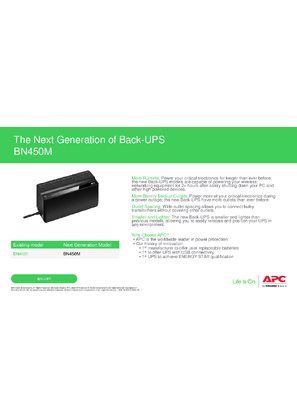 Image of APC Back-UPS BN450M Generation Comparison