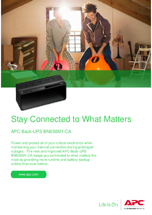 Image de APC Back-UPS BN650M1-CA Brochure with Technical Specifications