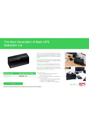 Image of Back-UPS BN650M1-CA Generation Comparison