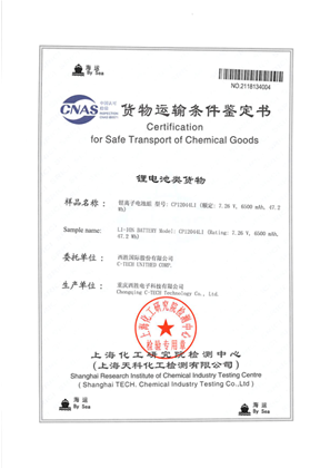 Obraz UN 38.3 certificate (By Sea) for NETWORK UPS 12VDC, LITHIUM BATTERY, BMS, 4 LED