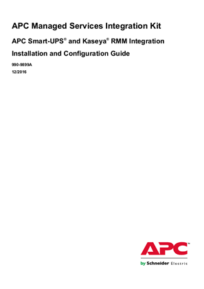 Image of Managed Services Integration Kit - Installation and Configuration Guide for Kaseya VSA
