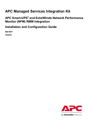 Imagen de Managed Services Integration Kit - Installation and Configuration Guide for SolarWinds NPM