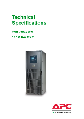 Image of MGE Galaxy 5000 40-130 kVA 480 V Technical Specifications