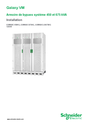 Image de Galaxy VM Armoire de bypass système 450 et 675 kVA Installation