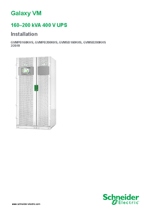 Image of Galaxy VM 160-200 kVA 400 V UPS Installation