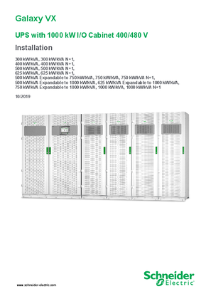 Image of Galaxy VX UPS with 1000 kW IO Cabinet 400/480 V Installation