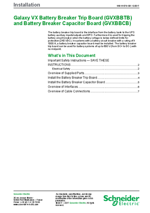 Image of Galaxy VX Battery Breaker Trip Board and Battery Breaker Capacitor Board Installation