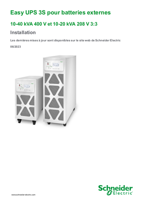 Image de Easy UPS 3S pour batteries externes 10-40 kVA 3:3 Installation