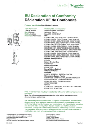 Easy UPS 3S EU Declaration of Conformity