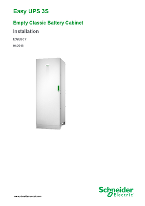 Image of Easy UPS 3S Empty Classic Battery Cabinet Installation