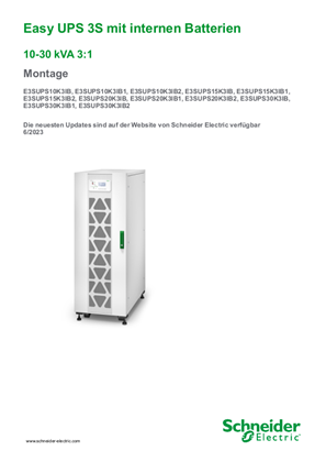 Bild von Easy UPS 3S mit internen Batterien 10–30 kVA 3:1 Montage