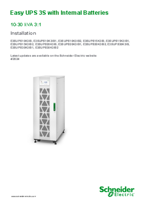 Image de Easy UPS 3S 10-30 kVA 3:1 with Internal Batteries Installation