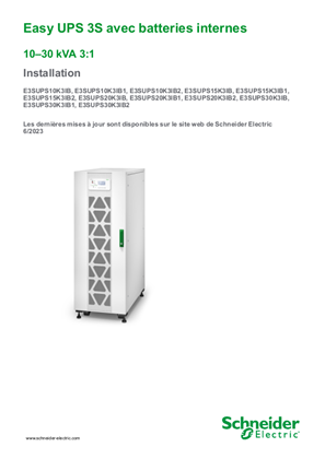 Image de Easy UPS 3S avec batteries internes 10–30 kVA 3:1 Installation