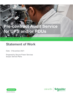 Image of Pre-contract Audit Service for UPS and/or PDUs Products