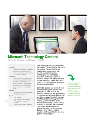 Image of Data Center Services Case Study: Remote Monitoring Service for MicroSoft Technology Centers