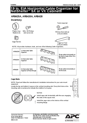 Image of EIA 19 in. Horizontal Cable Organizer for NetShelter™ SX or VX Cabinets