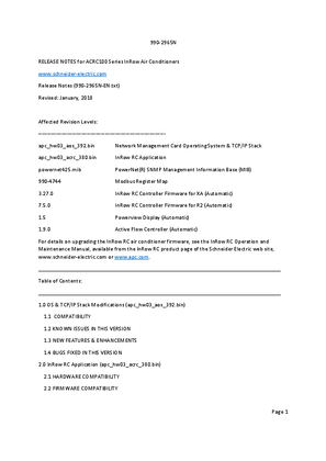 Image of Release Notes ACRC100 V 3.8.0