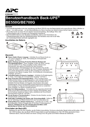 Obrázek Back-UPS ES BE550G/BE700G DE,NL,EL,HU