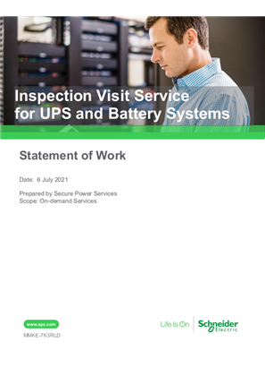 Image of Inspection Visit Service for UPS and Battery Systems