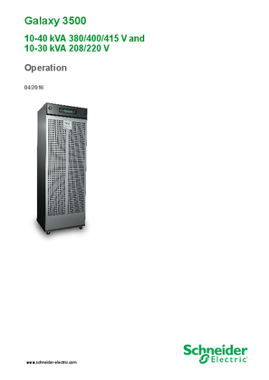 Image of 990-2386E Galaxy 3500 3:3/3:1 10-40KVA Global Operation Manual