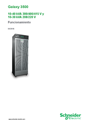 Imagen de 990-2386E Galaxy 3500 3:3/3:1 10-40KVA Global Operation Manual