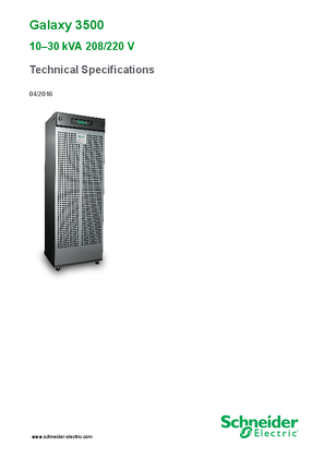 Imagen de Galaxy 3500 10-30 kVA 208/220 V Technical Specifications
