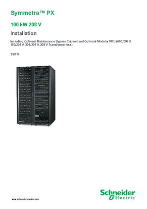 Image of Symmetra PX 100 kW 208 V Installation Manual