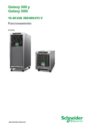 Imagen de Galaxy 300 y Galaxy 300i 10-40 kVA 380/400/415 V Funcionamiento