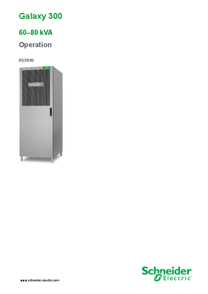 Image of Galaxy 300 UPS 60–80 kVA Operation Manual