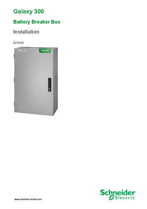 的映像 Galaxy 300 Battery Breaker Box Installation Manual