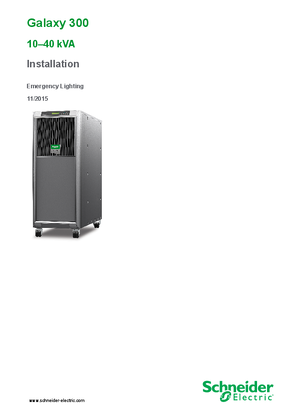 Image of Galaxy 300 10-40 kVA 400 V Emergency Lighting Installation Manual