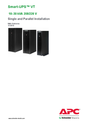 Bild von Smart-UPS VT 10-30kVA 208/220 V Single and Parallel Installation