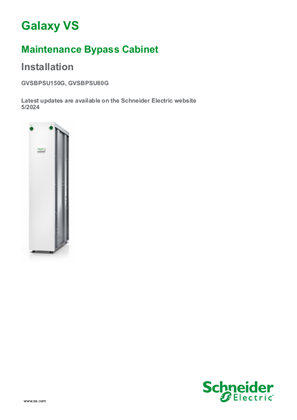 Image of Galaxy VS Single-Unit Maintenance Bypass Cabinet for UL Installation Manual