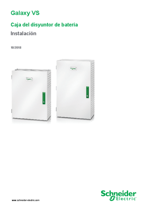 Imagen de Galaxy VS 20-200 kW Caja del disyuntor de batería Instalación