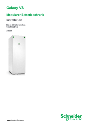 Bild von Galaxy VS Modularer Batterieschrank Installation Bis zu 6 Batteriereihen