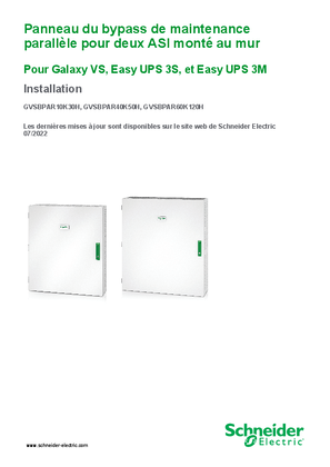 Image de Galaxy VS Panneau de bypass de maintenance pour deux ASI en parallèle Installation