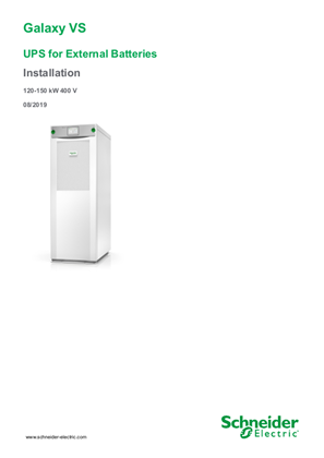 Image of Galaxy VS 120-150 kW UPS for External Batteries Installation Manual