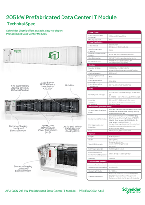イメージ 205kW Prefabricated Data Center IT Module Data Sheet - APJ-GCN