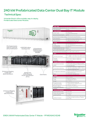 Image of 240kW Prefabricated Data Center IT Module with InRow Cooling Data Sheet - APJ-GCN