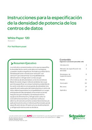 Instrucciones para la especificación de la densidad de potencia de los centros de datos