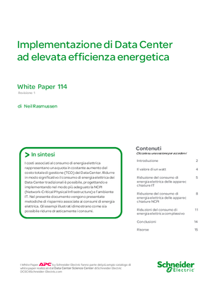 Implementazione di Data Center ad elevata efficienza energetica
