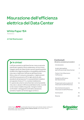 Misurazione dellefficienza elettrica del Data Center