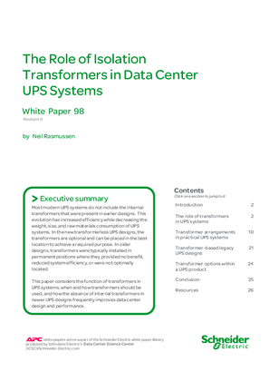 Image of The Role of Isolation Transformers in Data Center UPS Systems