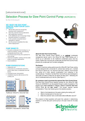 Image of Selection Process for Dew Point Control Pump (ACRC301H)