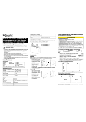 Imagen de User Manual Easy UPS DIN Rail Mount External Battery Pack XB005XPDR